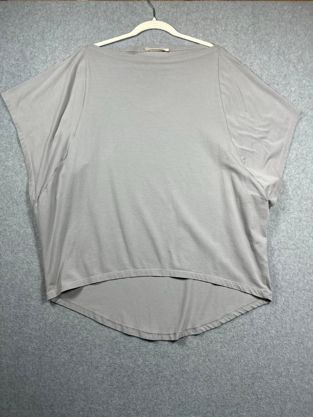 Urban by Alembika Oversized Dolman Cap Sleeve Top Women's Small Light Gray